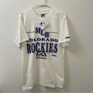 Trench mlb Colorado Rockies 92 shirt white medium nwt